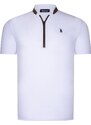 DUAL SET T8571 DEWBERRY ZIPPER MENS T-SHIRT-BLACK-WHITE