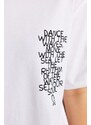 Trendyol White Printed Boyfriend/Wide Fit Knitted T-Shirt