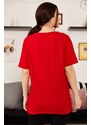 armonika Women's Red Saturn Printed T-Shirt