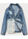 KISS PINK Světle modrá dámská džínová bunda typu "ombre" (LG396)