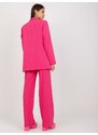 Fashionhunters Tmavě růžové sako pro volný čas