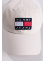 Tommy Hilfiger Smetanová kšiltovka Heritage Organic Cotton Badge Cap