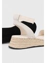 Sandály Calvin Klein Jeans SPORTY WEDGE ROPE SU CON dámské, béžová barva, na platformě, YW0YW00977