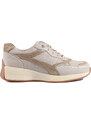 GOODIN Leather beige sneakers on the Shelvt platform