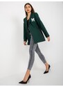 Fashionhunters Dámská tmavě zelená bunda s kapsami