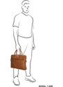 Hide & stitches kožená byznys taška na notebook 15,6" (34.5x19.4 cm) - koňaková
