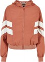 URBAN CLASSICS Ladies Crinkle Batwing Jacket - terracotta/whitesand