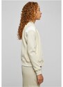 URBAN CLASSICS Ladies Inset College Sweat Jacket - softseagrass/white