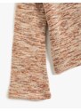 Koton Ethnic Patterned Half Neck Knitwear T-Shirt with Wide Long Sleeves.