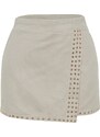 Trendyol Ecru Trok Detail Denim Short Skirt