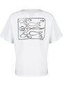 Trendyol White Printed Boyfriend/Wide Fit Knitted T-Shirt