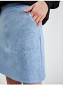 Orsay Světle modrá dámská sukně v semišové úpravě - Dámské