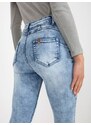 Fashionhunters Dámské modré úzké džíny