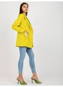 Fashionhunters Dámská žlutá bunda s nášivkami