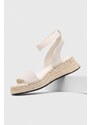 Sandály Calvin Klein Jeans SPORTY WEDGE ROPE SU CON dámské, béžová barva, na platformě, YW0YW00977