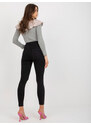 Fashionhunters Černé džínové džíny s vysokým pasem