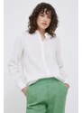 Plátěná košile United Colors of Benetton bílá barva, regular, s klasickým límcem