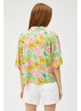 Koton Floral Shirt with Viscose Short Sleeves with Buttons