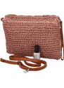 Firenze Měkká kabelka do ruky s pleteným vzorem Vivalo, růžová