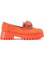 GOODIN Suede moccasins on the platform orange Shelovet