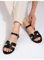 Shelvt Flat Sandals Black