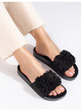 Black flip-flops on the Shelovet platform