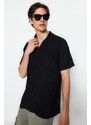 Trendyol Black Regular Regular Fit Crew Neck 100% Viscose Short Sleeve Summer Shirt