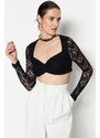 Trendyol Limited Edition Black Lace Detailed Bustier