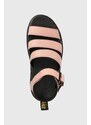 Kožené sandály Dr. Martens Blaire dámské, růžová barva, na platformě, DM30706329