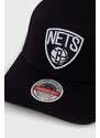 Čepice s vlněnou směsí Mitchell&Ness Brooklyn Nets černá barva, s aplikací