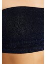 Trendyol Navy Blue Crop Knitted Shimmer Bustier