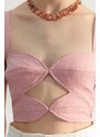 Trendyol Pink Cut-out/Window Detailed Bustier in Woven, Fitted