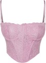 Trendyol Pink Crop Lined Corset Detailed Lace Bustier