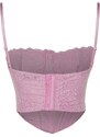 Trendyol Pink Crop Lined Corset Detailed Lace Bustier