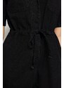 Trendyol Black Belt Denim Jumpsuit