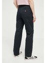 Kalhoty Converse dámské, černá barva, jednoduché, medium waist