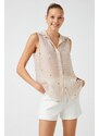 Koton Embroidered Sleeveless Shirt