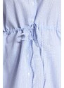 Trendyol Blue Striped Tie Detailed Woven Shirt