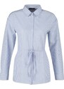 Trendyol Blue Striped Tie Detailed Woven Shirt