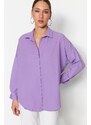 Trendyol Purple Oversize/Wide Fit Woven Shirt