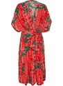 Trendyol Maxi Woven Kimono & Kaftan with Floral Pattern Belt