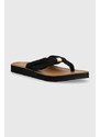 Žabky Tommy Hilfiger TH ELEVATED BEACH SANDAL dámské, černá barva, na plochém podpatku, FW0FW06985