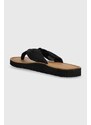 Žabky Tommy Hilfiger TH ELEVATED BEACH SANDAL dámské, černá barva, na plochém podpatku, FW0FW06985