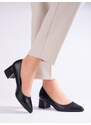 Women's pumps on low post black Vinceza