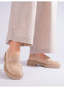 W. POTOCKI Suede women's loafers beige Potocki