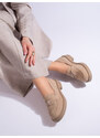 W. POTOCKI Suede women's loafers beige Potocki