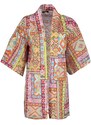 Trendyol Ethnic Pattern Mini Woven 100% Cotton Kimono & Kaftan