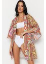 Trendyol Ethnic Pattern Mini Woven 100% Cotton Kimono & Kaftan