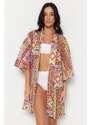 Trendyol Ethnic Pattern Mini Woven 100% Cotton Kimono & Kaftan