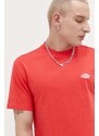 Bavlněné tričko Dickies červená barva, s aplikací